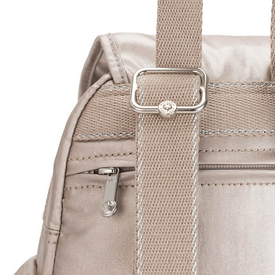 Mochilas Kipling City Pack Mini Metallic Beige | MX 1491GS